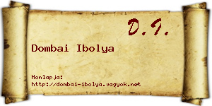 Dombai Ibolya névjegykártya
